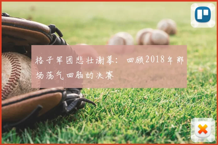 格子军团悲壮谢幕:回顾2018年那场荡气回肠的决赛